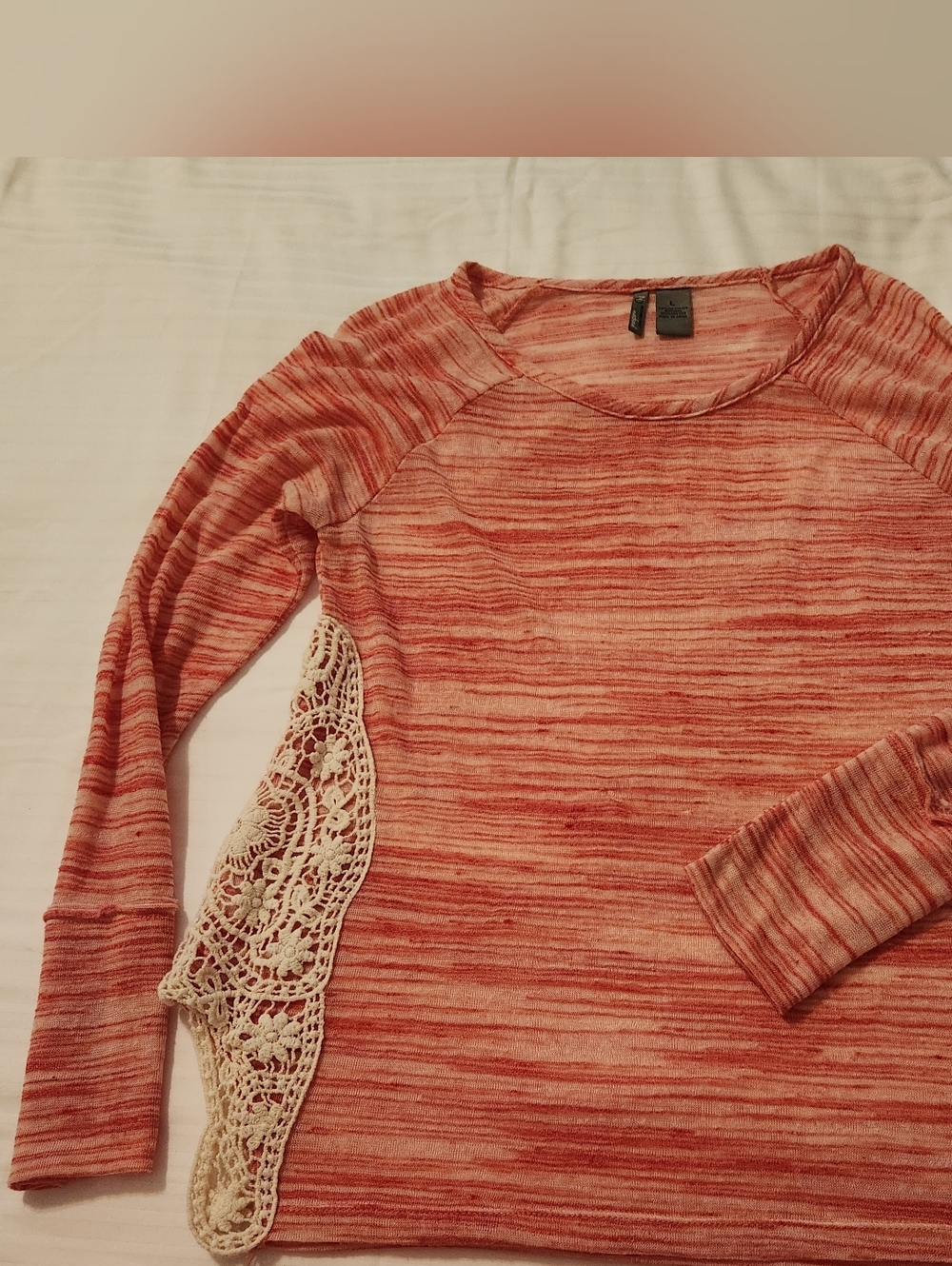ND Coral Top With Lace